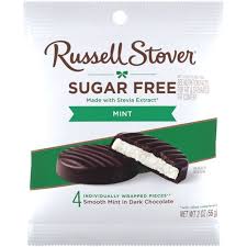 Russell Stover suhkruvabad piparmünditäidisega šokolaadikommid