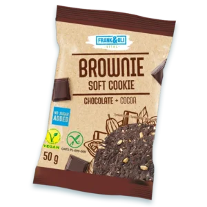 suhkruvaba brownie-küpsis šokolaadi ja kakaoga