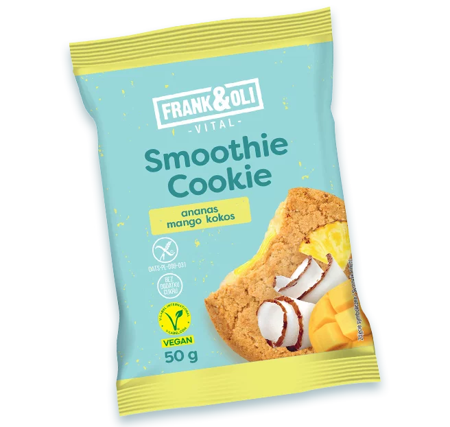 suhkruvaba smuutiküpsis ananassi, mango ja kookosega