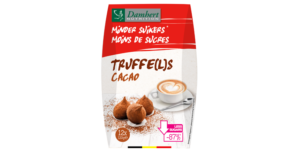 Damhert Truffels Cacao - suhkruvabad Belgia šokolaadist keto-trühvlid