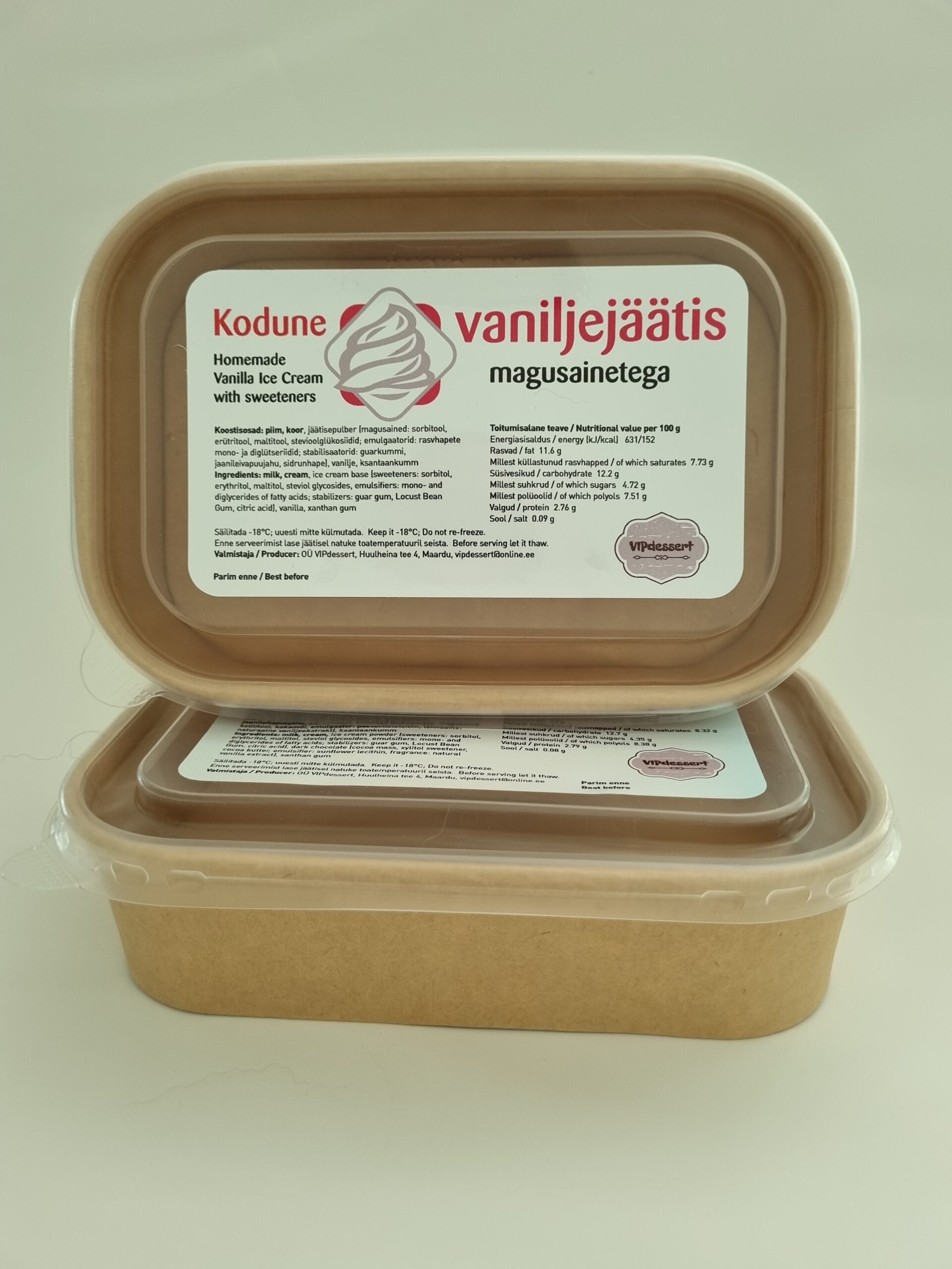 Suhkruvaba vaniljejäätis
